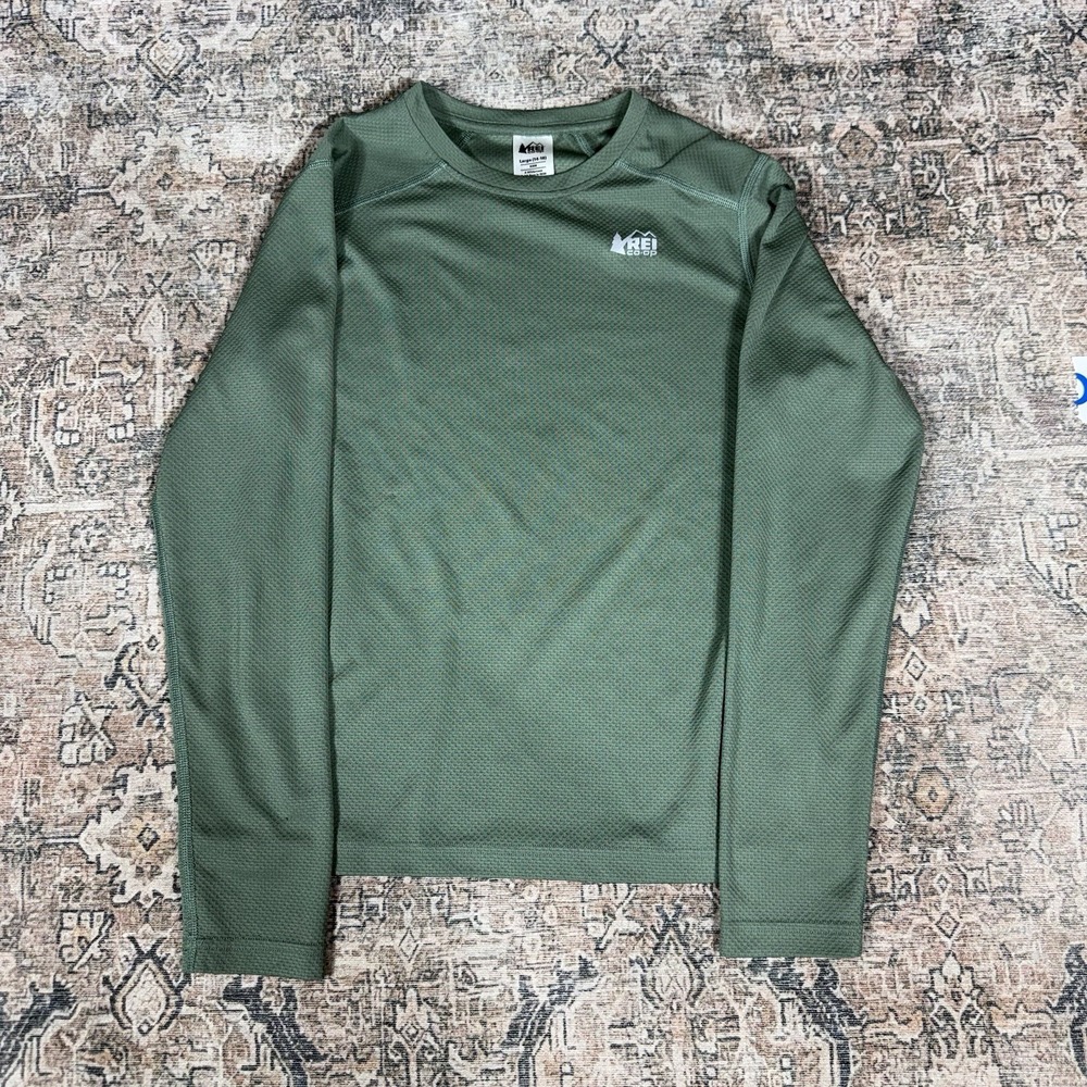 REI Co-op Boys Green Thermal Long Sleeve Size (14-16) L